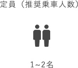 セダン（クラウン）の定員（推奨乗車人数）は1～2名です。